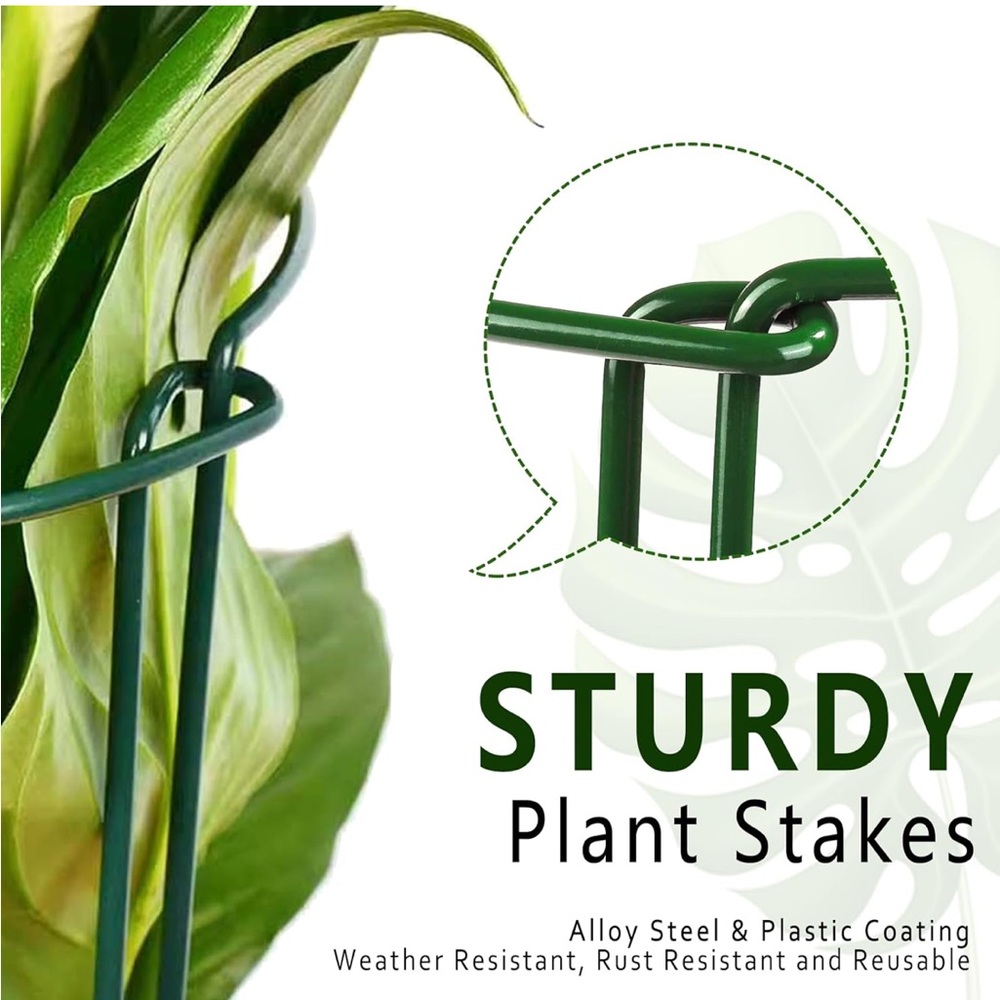 6 Pack Plant Support Stakes Tall Plant Holder Sticks (10" W X 15.8" H) - Picture 5 of 8
